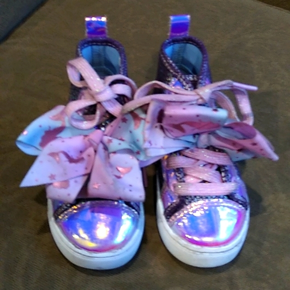 Jojo Siwa Mermaid Shoes. Little Girls Sz 8. Purple, Pink, Sliver Shimmer. - Picture 2 of 11